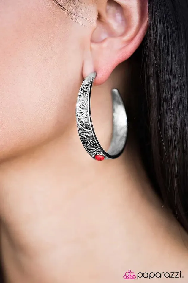Earrings Paparazzi Earring Incan Ruins Red Paparazzi Jewelry