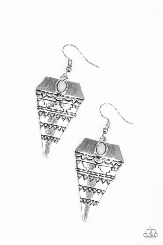 Earrings Paparazzi Earring Jurassic Journey Silver Paparazzi Jewelry