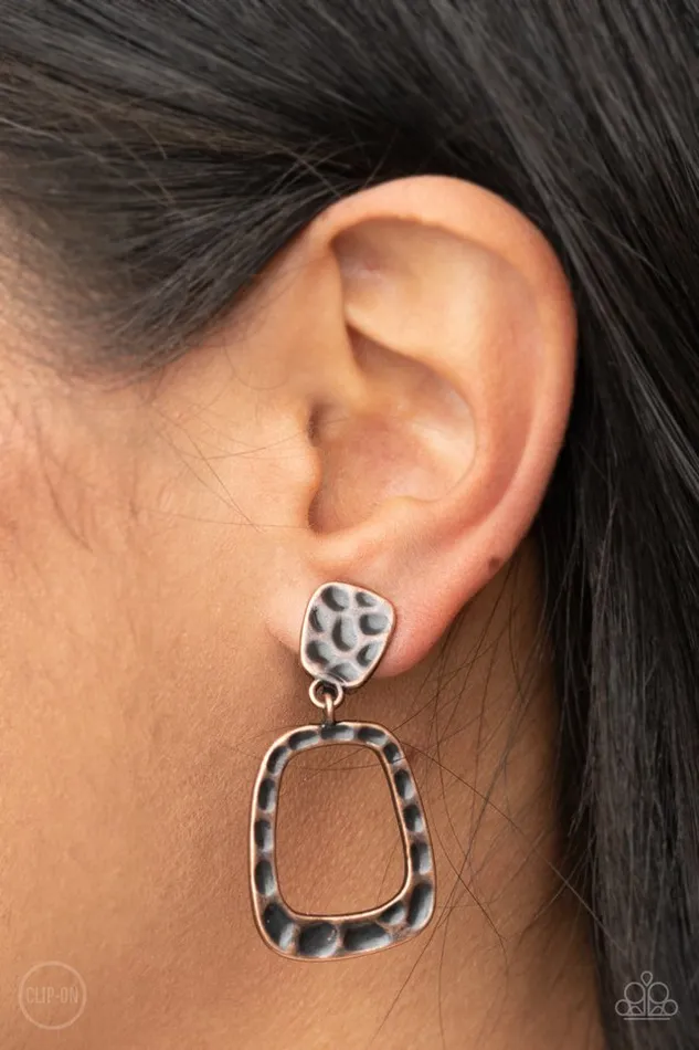 Earrings Paparazzi Earring Playfully Primitive Copper Paparazzi Jewelry