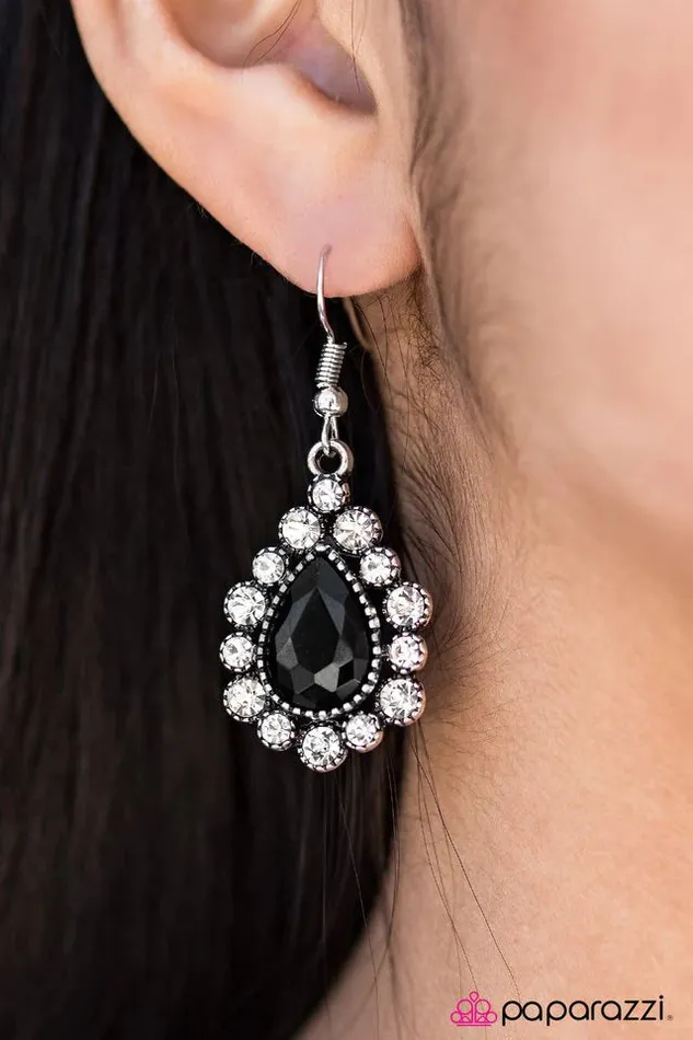 Earrings Paparazzi Earring Release Your Inner Sparkle Black Paparazzi Jewelry