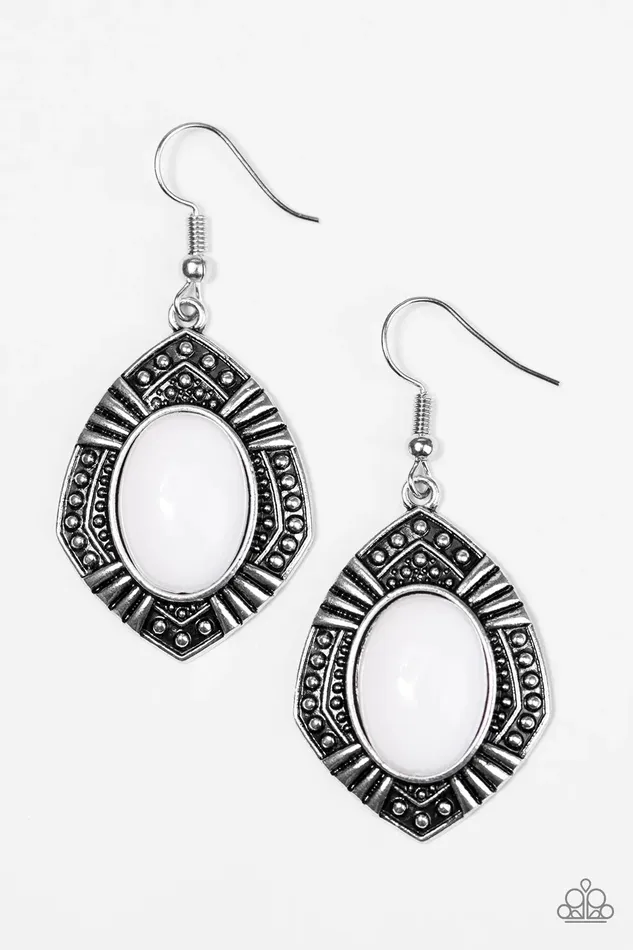 Earrings Paparazzi Earring Tribal Trend White Paparazzi Jewelry