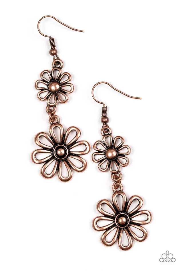 Earrings Paparazzi Jewelry Paparazzi Earring A Date With Daisies Copper