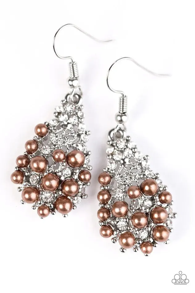 Earrings Paparazzi Jewelry Paparazzi Earring Coastal Cache Brown
