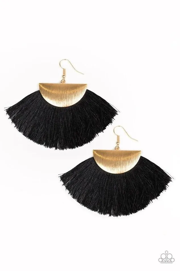 Earrings Paparazzi Jewelry Paparazzi Earring Fox Trap Gold Black