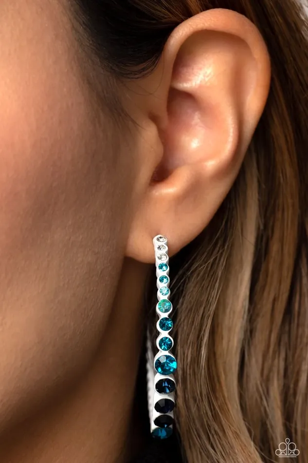 Earrings Paparazzi Jewelry Paparazzi Earring Gossip CURL Blue