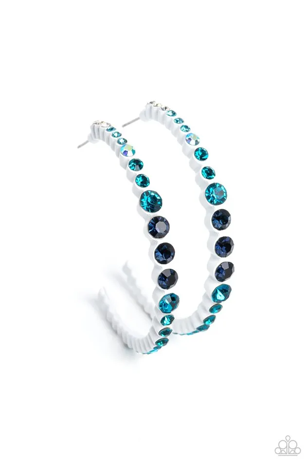 Earrings Paparazzi Jewelry Paparazzi Earring Gossip CURL Blue