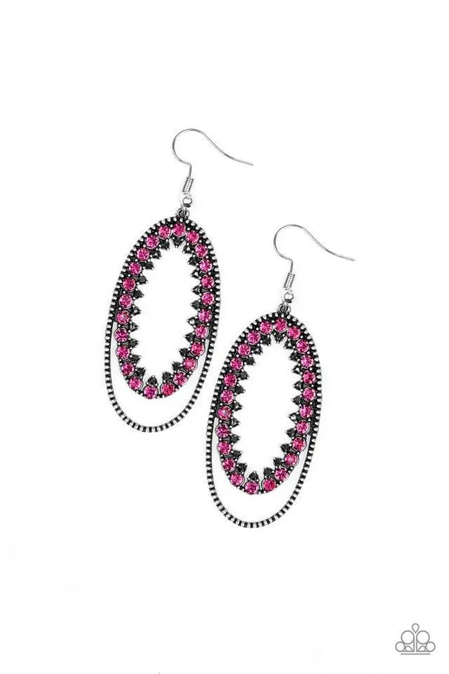Earrings Paparazzi Jewelry Paparazzi Earring Marry Into Money Pink