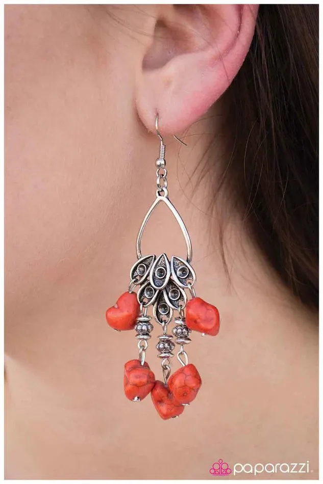 Earrings Paparazzi Jewelry Paparazzi Earring No Stone Unturned Orange