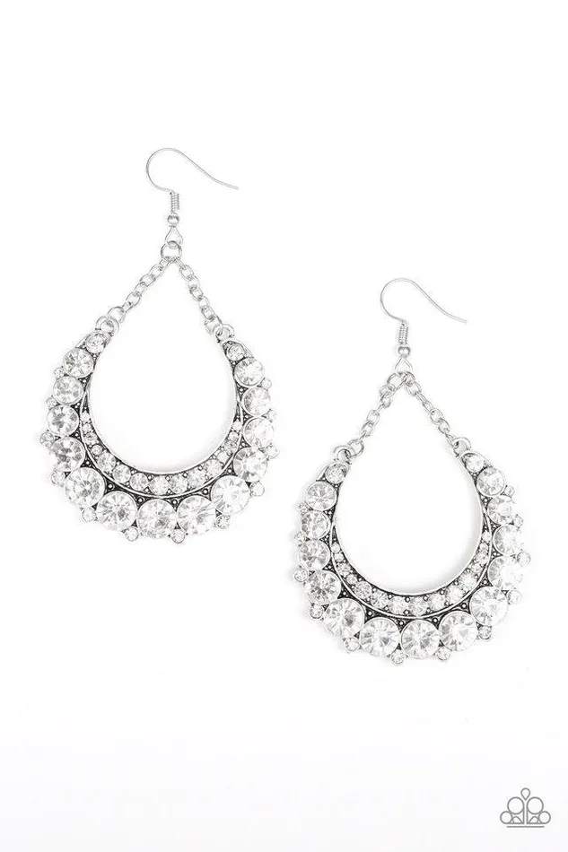 Earrings Paparazzi Jewelry Paparazzi Earring Once In A SHOWTIME White