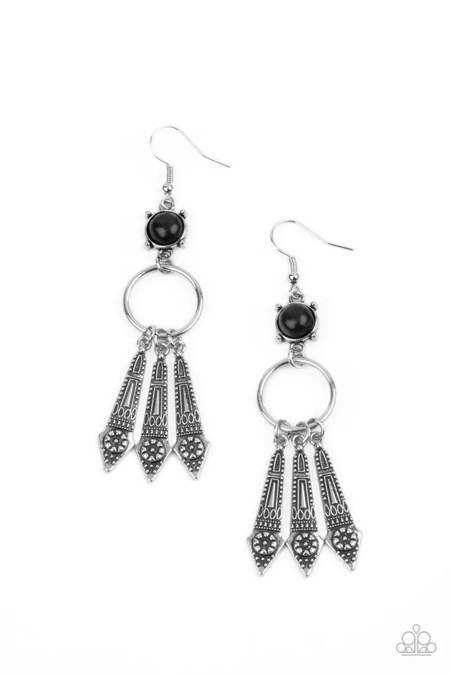 Earrings Paparazzi Jewelry Paparazzi Earring Prana Paradise Black