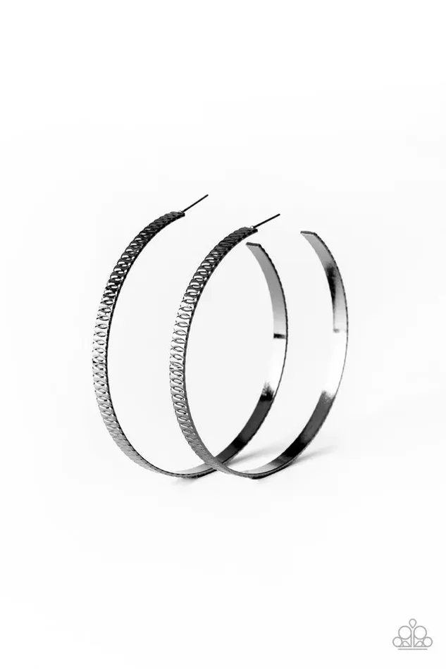 Earrings Paparazzi Jewelry Paparazzi Earring Retro Rebellion Black