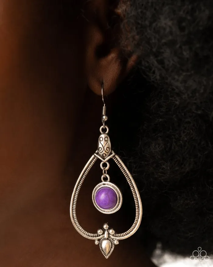 Earrings Paparazzi Jewelry Paparazzi Earring Rocky Mountain Royalty Purple
