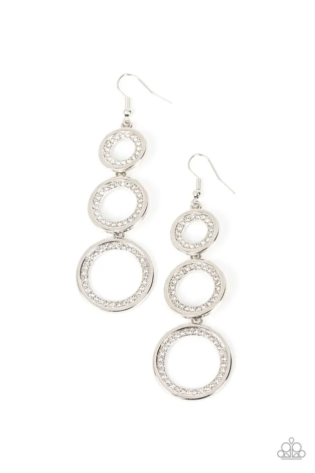 Earrings Paparazzi Jewelry Paparazzi Earring Shimmering in Circles White Earrings Paparazzi Jewelry Paparazzi Earring Shimmering in Circles White