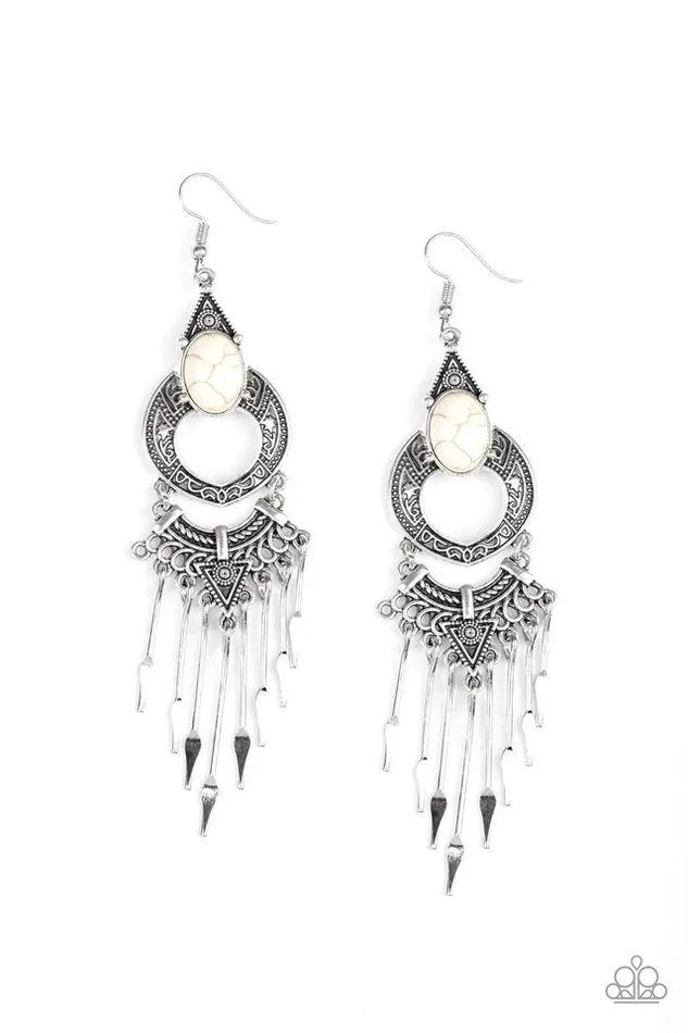 Earrings Paparazzi Jewelry Paparazzi Earring Southern Spearhead White Earrings Paparazzi Jewelry Paparazzi Earring Southern Spearhead White
