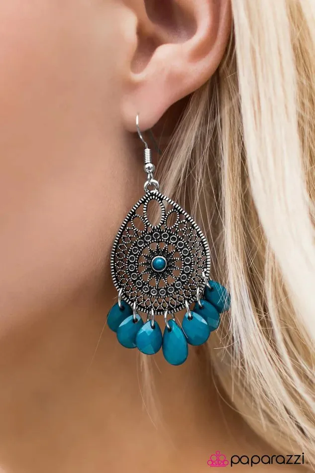 Earrings Paparazzi Jewelry Paparazzi Earring Take A Trip Blue