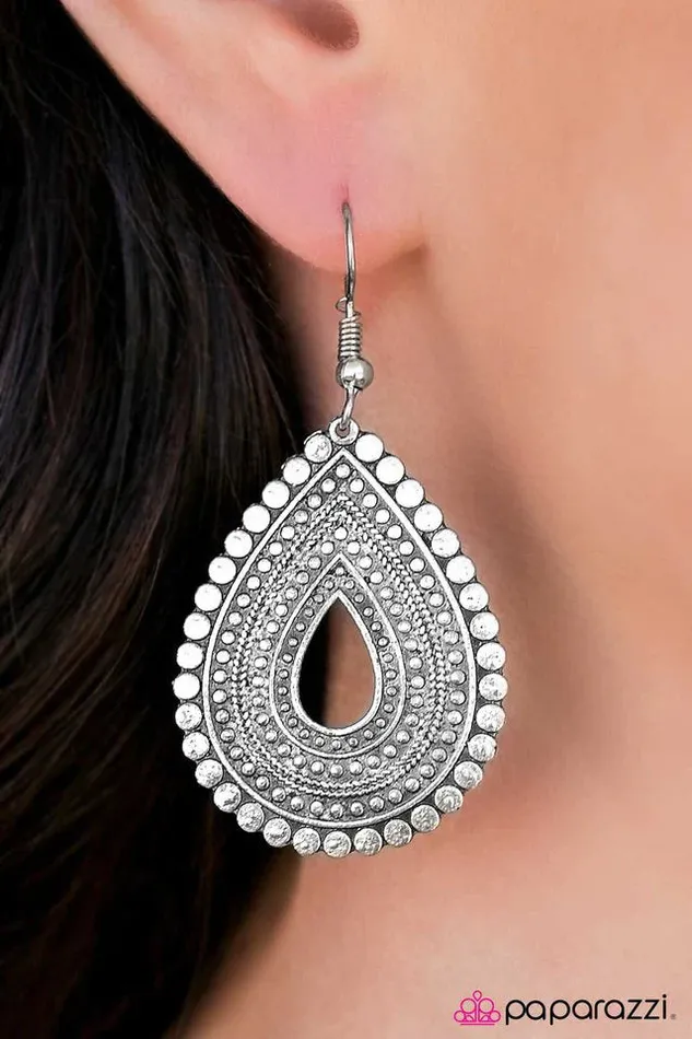 Earrings Paparazzi Jewelry Paparazzi Earring You Look TEARrific Silver
