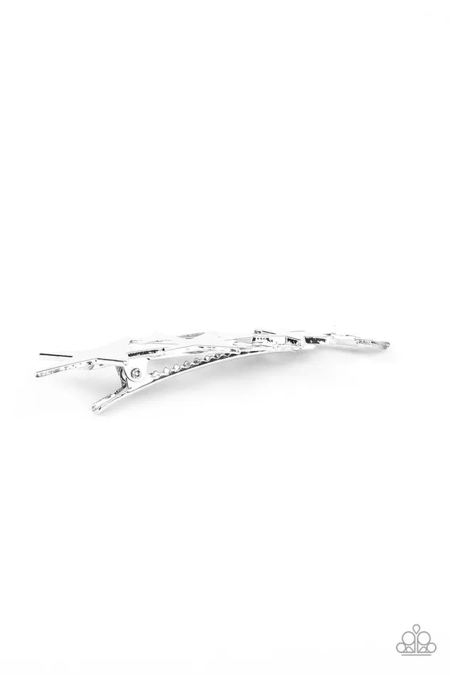 Earrings Paparazzi Jewelry Paparazzi Hair Accessories She STARted It Silver