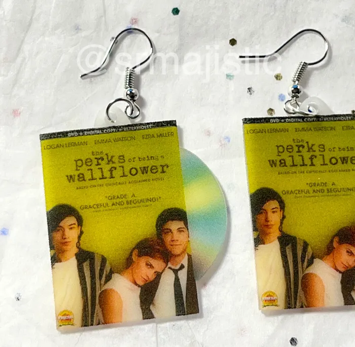 Earrings Perks of Being a Wallflower 2012 DVD 2D detailed Handmade Earrings Sam Makes Things Earrings Perks of Being a Wallflower 2012 DVD 2D detailed Handmade Earrings Sam Makes Things