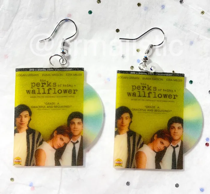 Earrings Perks of Being a Wallflower 2012 DVD 2D detailed Handmade Earrings Sam Makes Things