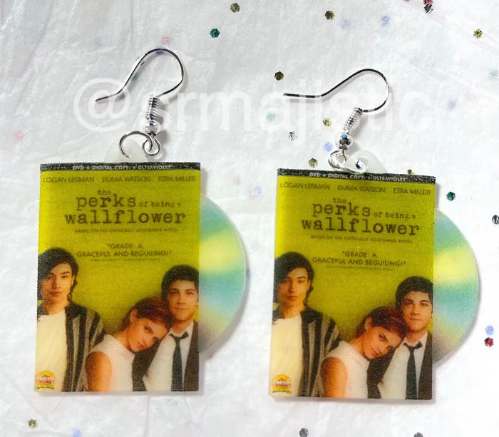 Earrings Perks of Being a Wallflower 2012 DVD 2D detailed Handmade Earrings Sam Makes Things
