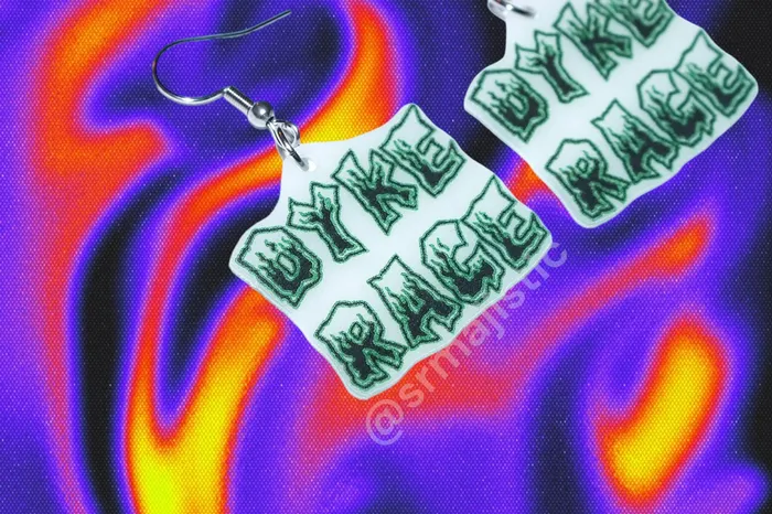 Earrings READY TO SHIP Lesbian Rage Various Stylized Handmade Earrings Sam Makes Things