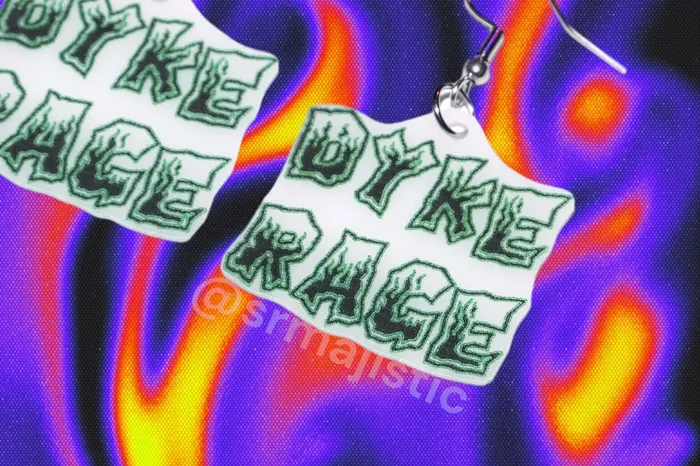 Earrings READY TO SHIP Lesbian Rage Various Stylized Handmade Earrings Sam Makes Things