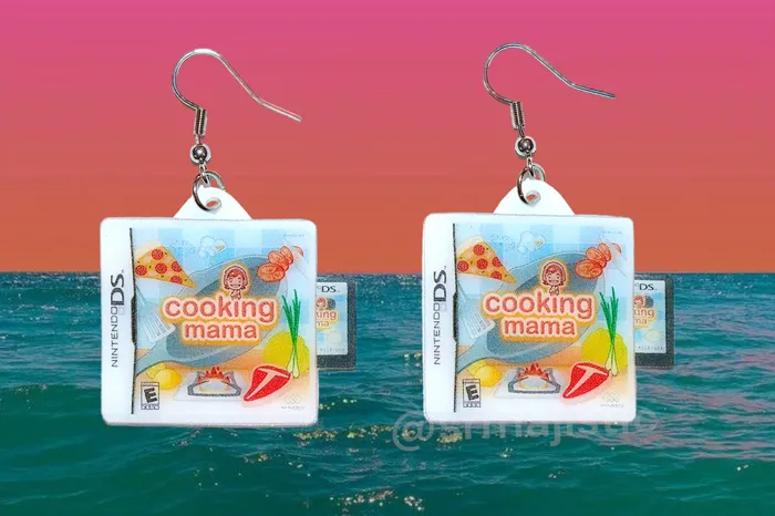 Earrings Sam Makes Things Cooking Mama Nintendo DS Game 2D detailed Handmade Earrings Earrings Sam Makes Things Cooking Mama Nintendo DS Game 2D detailed Handmade Earrings