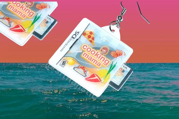 Earrings Sam Makes Things Cooking Mama Nintendo DS Game 2D detailed Handmade Earrings