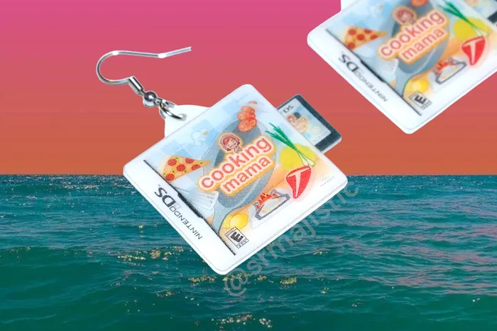 Earrings Sam Makes Things Cooking Mama Nintendo DS Game 2D detailed Handmade Earrings