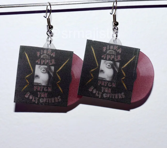 Earrings Sam Makes Things Fiona Apple Fetch the Bolt Cutters Vinyl Album Handmade Earrings Earrings Sam Makes Things Fiona Apple Fetch the Bolt Cutters Vinyl Album Handmade Earrings