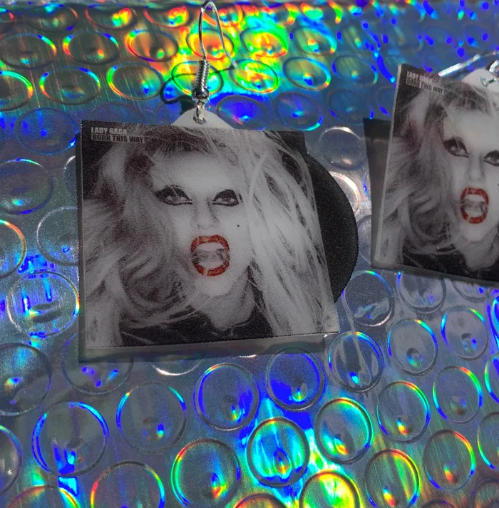 Earrings Sam Makes Things Lady Gaga Born this Way Vinyl Album Handmade Earrings