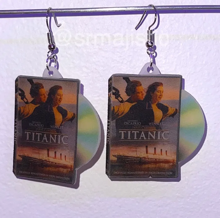 Earrings Sam Makes Things Titanic 1997 DVD 2D detailed Handmade Earrings