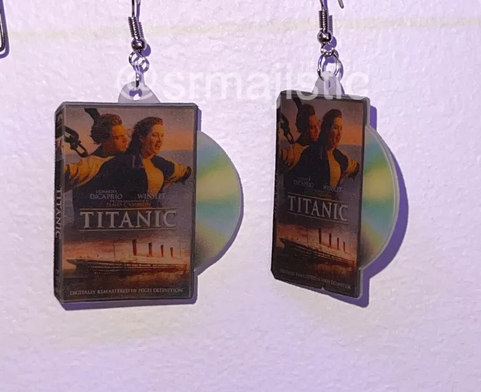 Earrings Sam Makes Things Titanic 1997 DVD 2D detailed Handmade Earrings