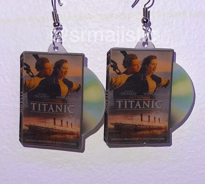 Earrings Sam Makes Things Titanic 1997 DVD 2D detailed Handmade Earrings