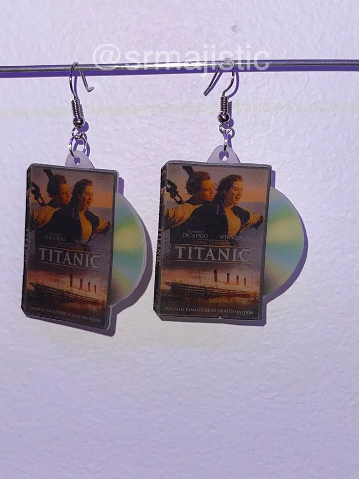 Earrings Sam Makes Things Titanic 1997 DVD 2D detailed Handmade Earrings