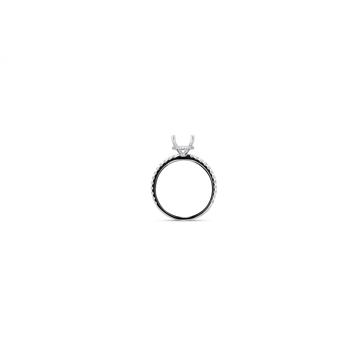 Engagement Collections 18K White Gold Semi Mount Diamond Ring with Hidden Oval Halo Rings Engagement Collections 18K White Gold Semi Mount Diamond Ring with Hidden Oval Halo Rings