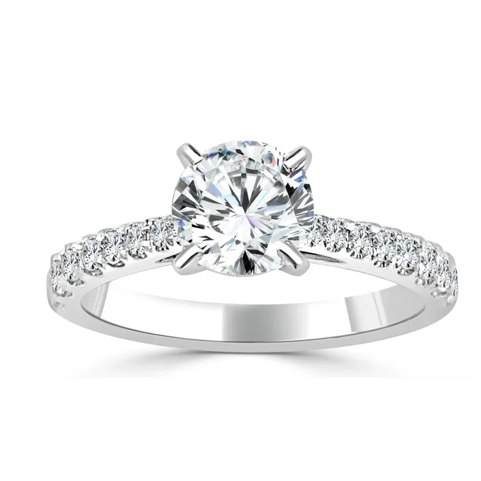 Engagement Collections Rings 14K White Gold Graduated Cathedral Semi Mount Diamond Ring Engagement Collections Rings 14K White Gold Graduated Cathedral Semi Mount Diamond Ring