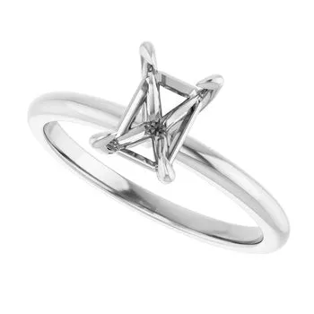 Engagement Collections Rings 14K White Gold Solitaire Ring for Emerald