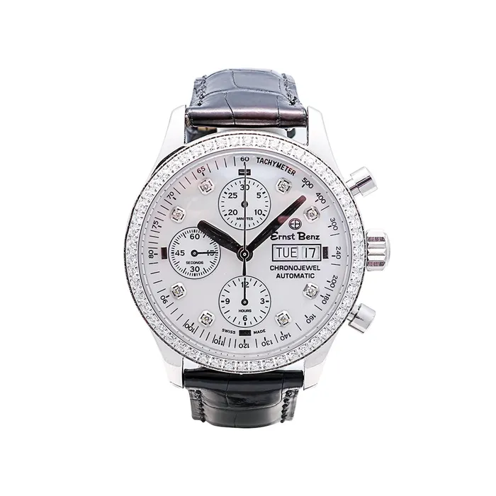 Ernst Benz ChronoJewel Watch White MOP Dial 40mm Automatic HEAD ONLYFINAL SALE Ernst Benz Watches Ernst Benz ChronoJewel Watch White MOP Dial 40mm Automatic HEAD ONLYFINAL SALE Ernst Benz Watches