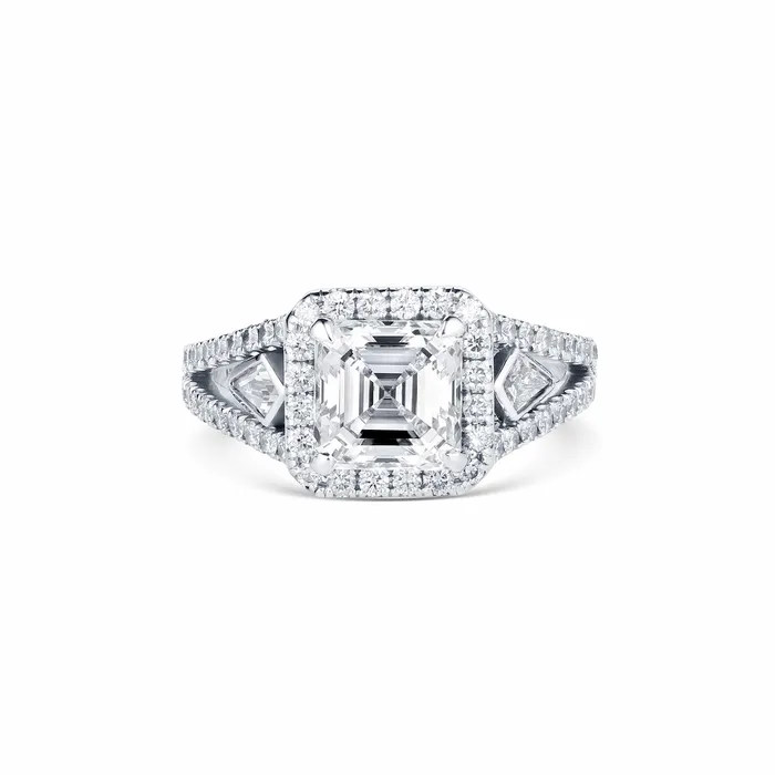 Estate 18kt White Gold 220ct Asscher Cut Diamond Ring GIA Certified CJ Charles Jewelers Rings