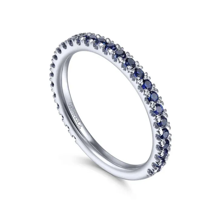 Gabriel Co 14K White Gold Sapphire Stackable Ring Gabriel Co Rings