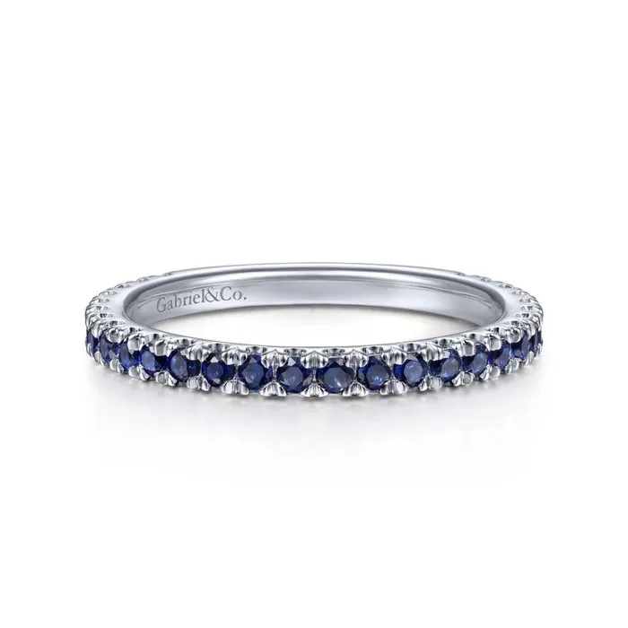 Gabriel Co 14K White Gold Sapphire Stackable Ring Gabriel Co Rings