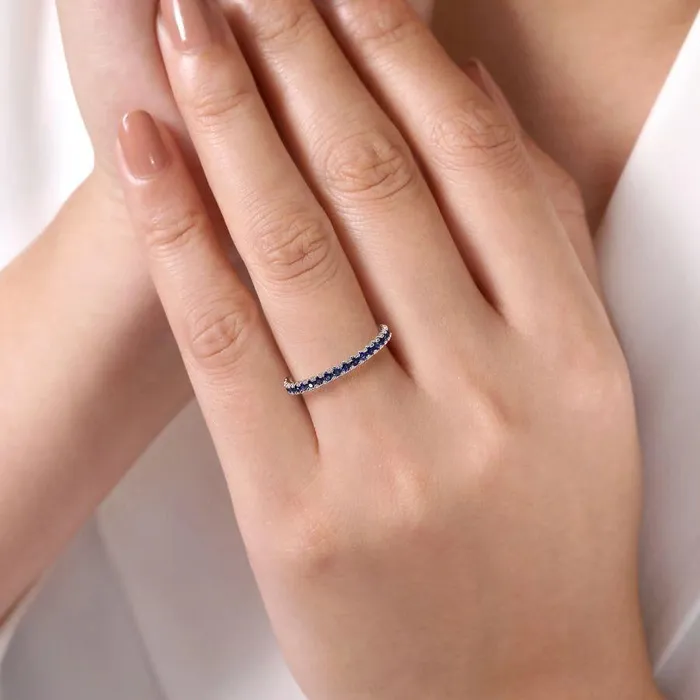 Gabriel Co 14K White Gold Sapphire Stackable Ring Gabriel Co Rings