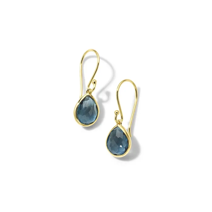 Ippolita Earrings Ippolita 18K Yellow Gold Rock Candy Teeny Teardrop Earrings in London Blue Topaz Ippolita Earrings Ippolita 18K Yellow Gold Rock Candy Teeny Teardrop Earrings in London Blue Topaz