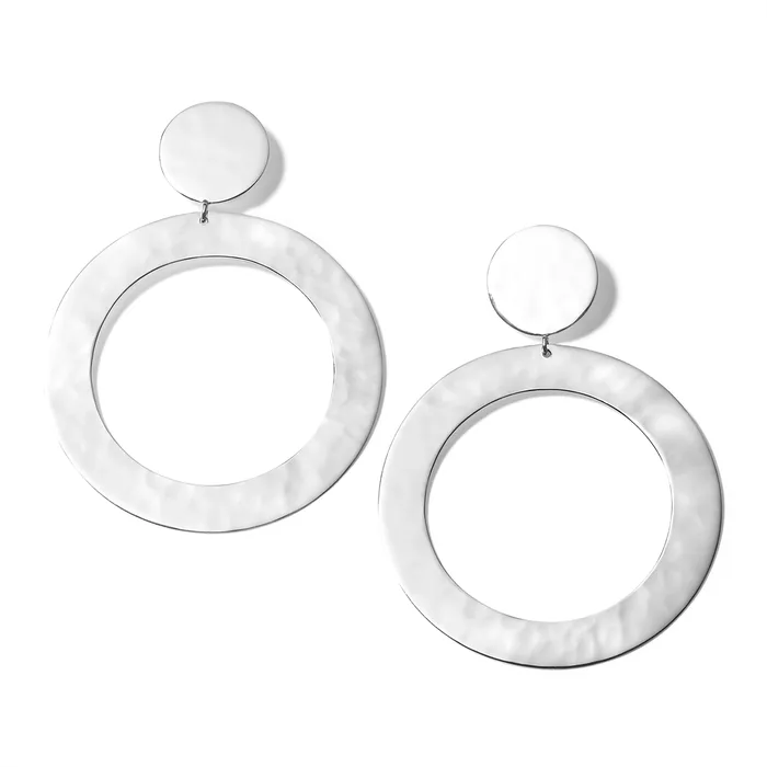 Ippolita Earrings Ippolita Sterling Silver Classico Crinkle Open Circle Snowman Earrings Ippolita Earrings Ippolita Sterling Silver Classico Crinkle Open Circle Snowman Earrings