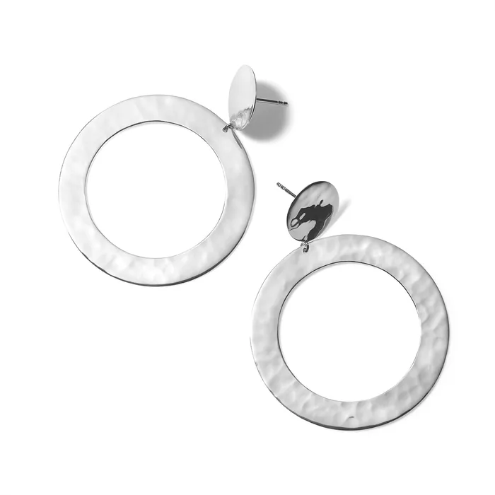 Ippolita Earrings Ippolita Sterling Silver Classico Crinkle Open Circle Snowman Earrings Ippolita Earrings Ippolita Sterling Silver Classico Crinkle Open Circle Snowman Earrings