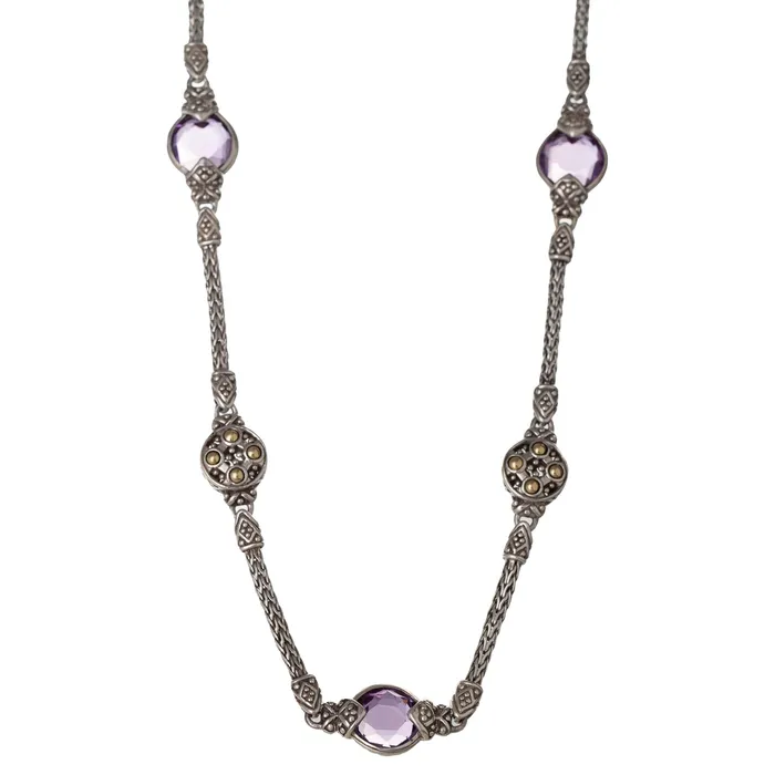 John Hardy Necklaces John Hardy Sterling Silver and 18K Gold Amethyst Necklace Estate John Hardy Necklaces John Hardy Sterling Silver and 18K Gold Amethyst Necklace Estate