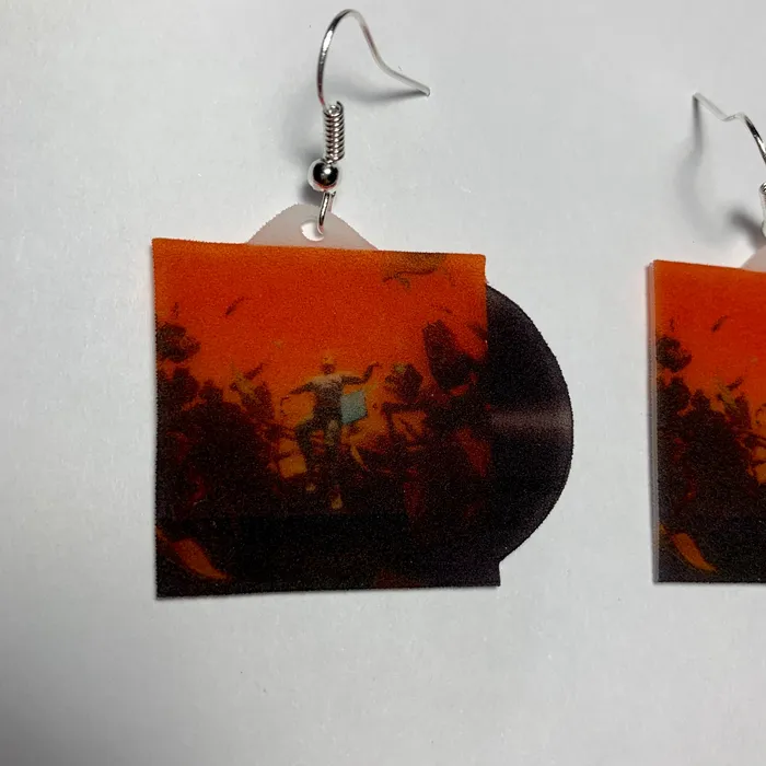 Logic No Pressure Vinyl Album Handmade Earrings Sam Makes Things Earrings