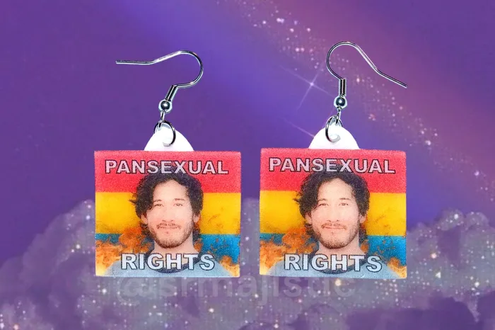 Markiplier Flaming Pride Flag Handmade Earrings Sam Makes Things Earrings