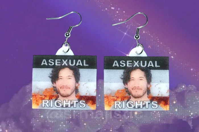 Markiplier Flaming Pride Flag Handmade Earrings Sam Makes Things Earrings